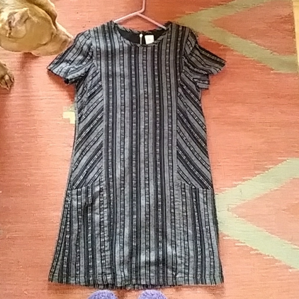 Paper Crane Striped Linen Shift Mini S